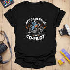 T-Shirt With Biker Camera Co-Pilot Graphic