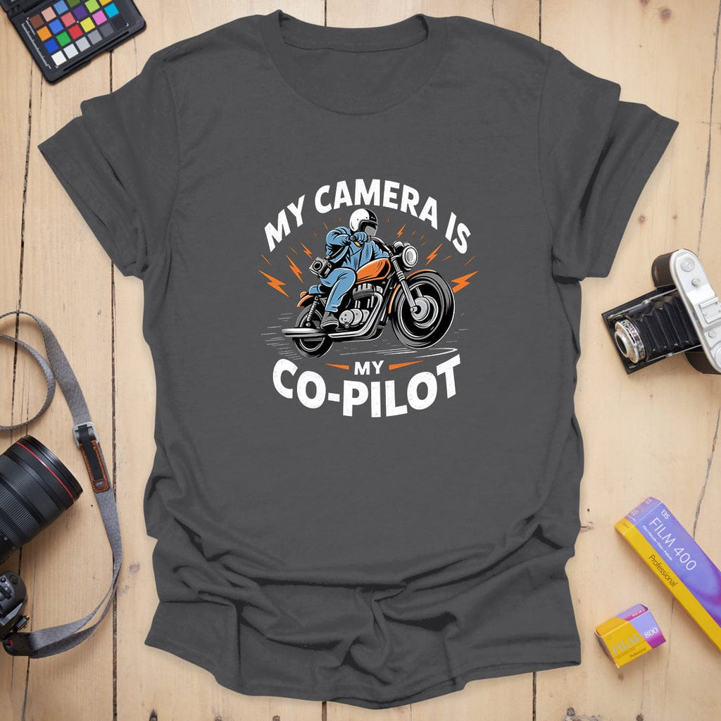 T-Shirt With Biker Camera Co-Pilot Graphic