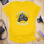T-Shirt With Biker Camera Co-Pilot Graphic