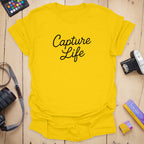 T-Shirt With Capture Life Photography Script Design