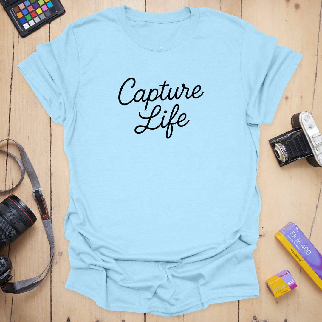 T-Shirt With Capture Life Photography Script Design