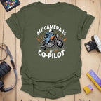 T-Shirt With Biker Camera Co-Pilot Graphic