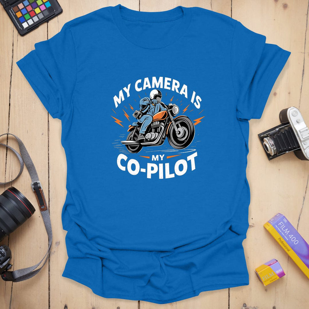 T-Shirt With Biker Camera Co-Pilot Graphic