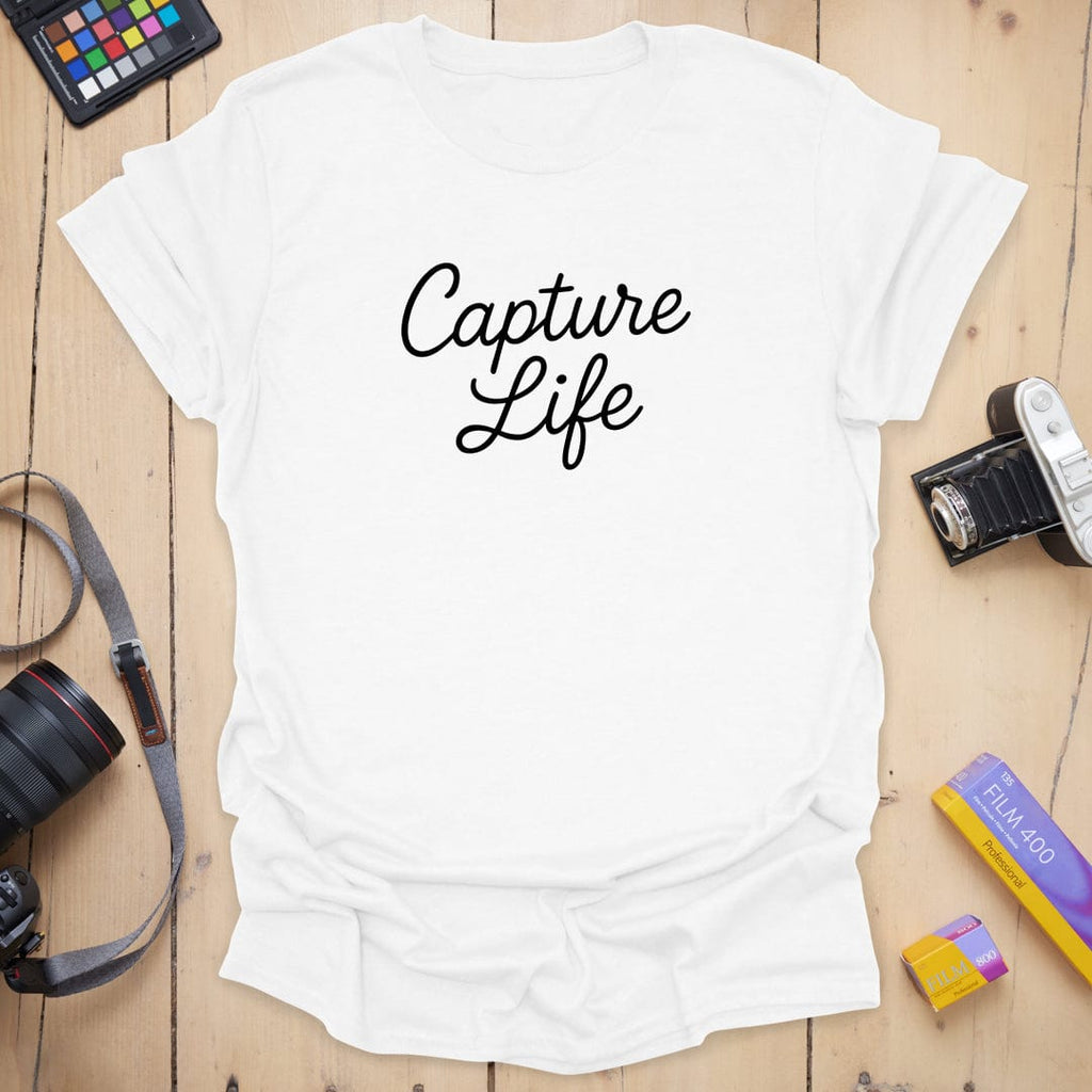 T-Shirt With Capture Life Photography Script Design
