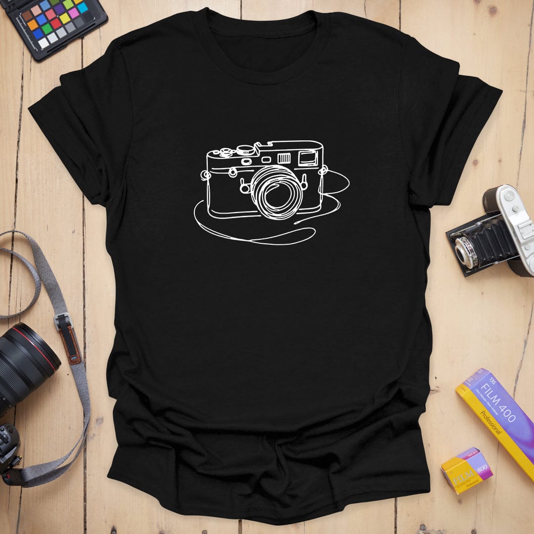 T-Shirt With Camera Sketch Minimalist Graphic