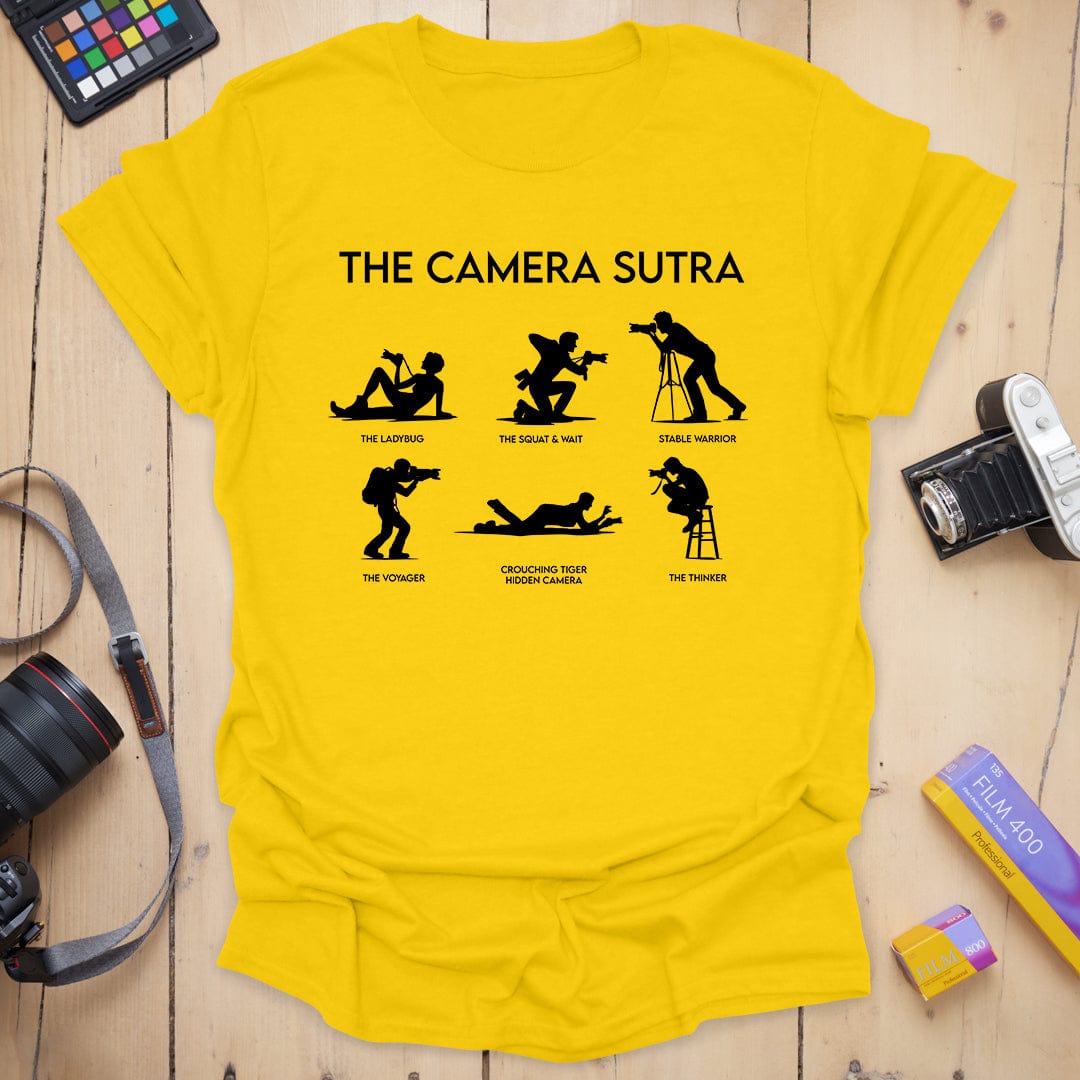 T-Shirt With Camera Sutra Photographer Pose Graphic