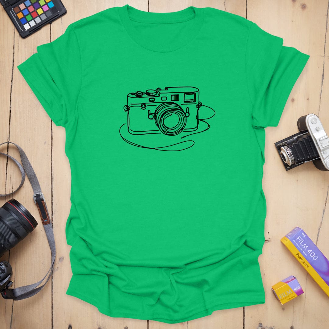 T-Shirt With Camera Sketch Minimalist Graphic