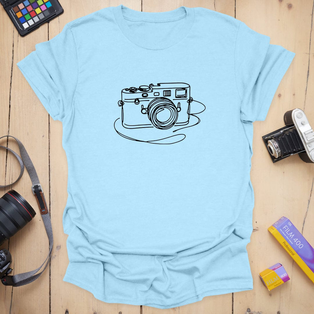T-Shirt With Camera Sketch Minimalist Graphic