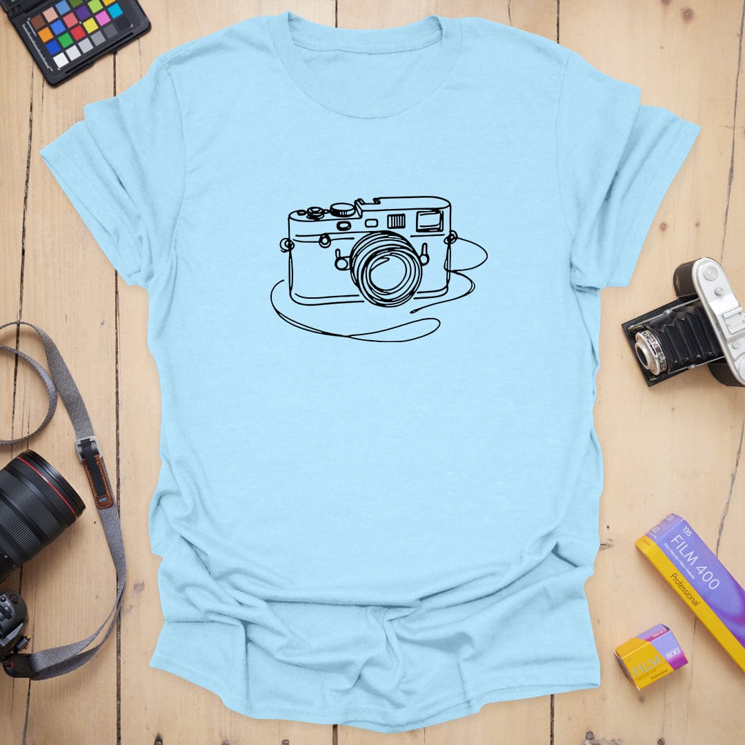 T-Shirt With Camera Sketch Minimalist Graphic