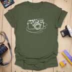 T-Shirt With Camera Sketch Minimalist Graphic