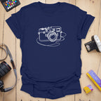 T-Shirt With Camera Sketch Minimalist Graphic