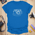 T-Shirt With Camera Sketch Minimalist Graphic