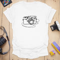 T-Shirt With Camera Sketch Minimalist Graphic