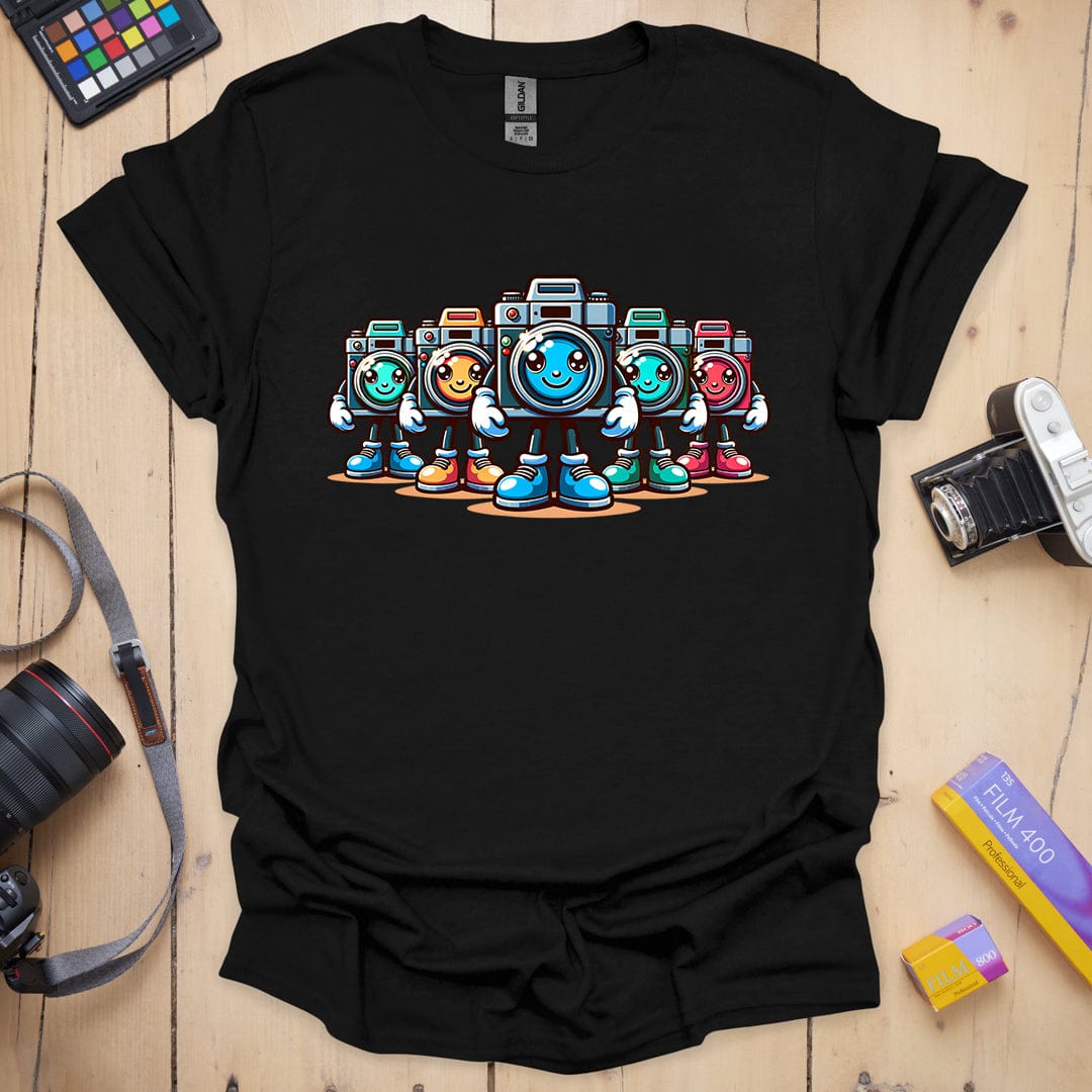T-Shirt With Cartoon-Inspired Camera Team Graphic