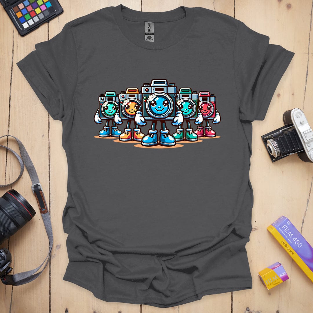 T-Shirt With Cartoon-Inspired Camera Team Graphic