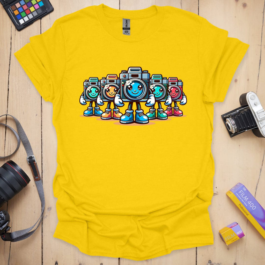 T-Shirt With Cartoon-Inspired Camera Team Graphic