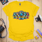 T-Shirt With Cartoon-Inspired Camera Team Graphic