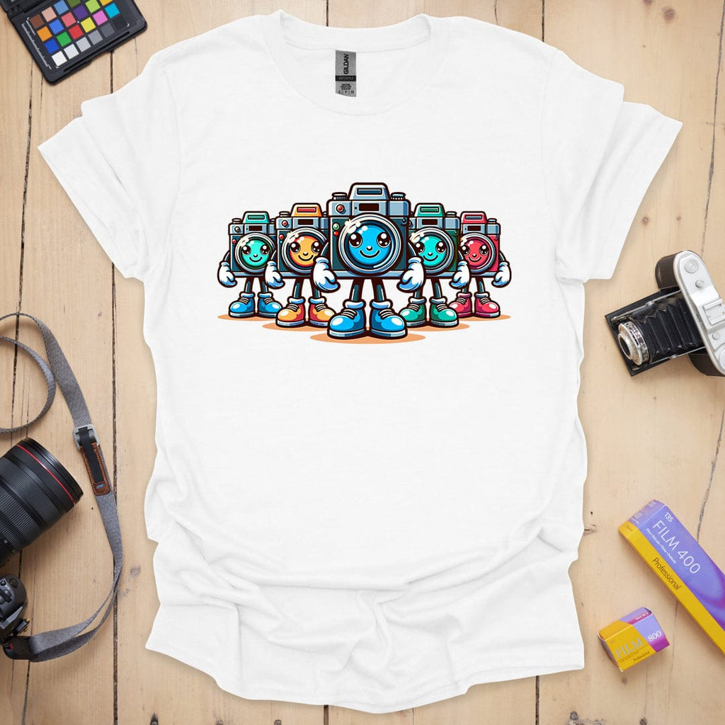 T-Shirt With Cartoon-Inspired Camera Team Graphic
