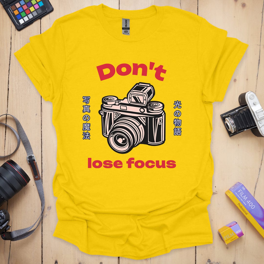 T-Shirt With Camera Shop-Inspired Focus Design