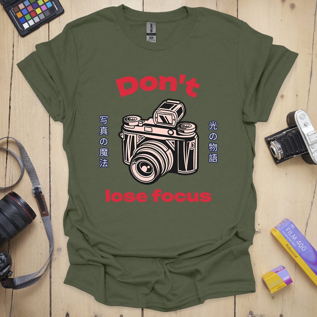 T-Shirt With Camera Shop-Inspired Focus Design