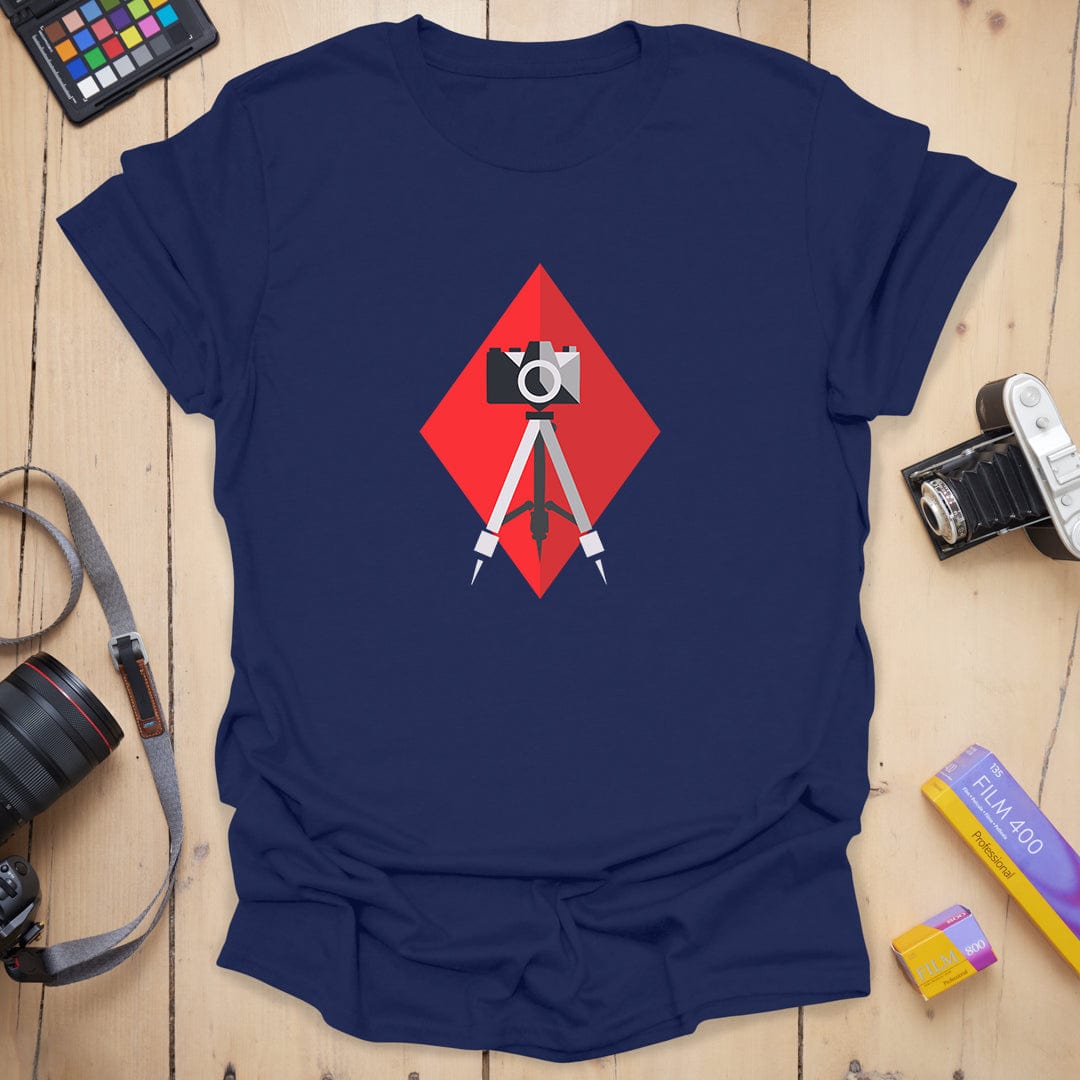 T-Shirt With Diamond Camera Design for Photography Fans