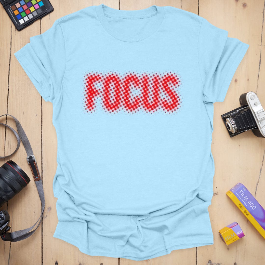 T-Shirt With Halftone Print and Out-of-Focus Design