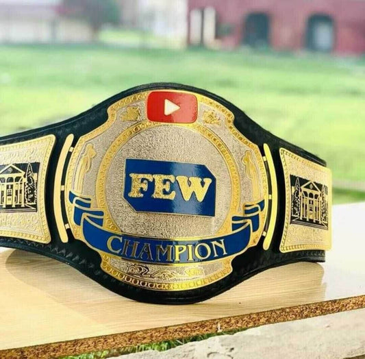 FEW world championship wrestling belts 2mm adult size Yotube logo
