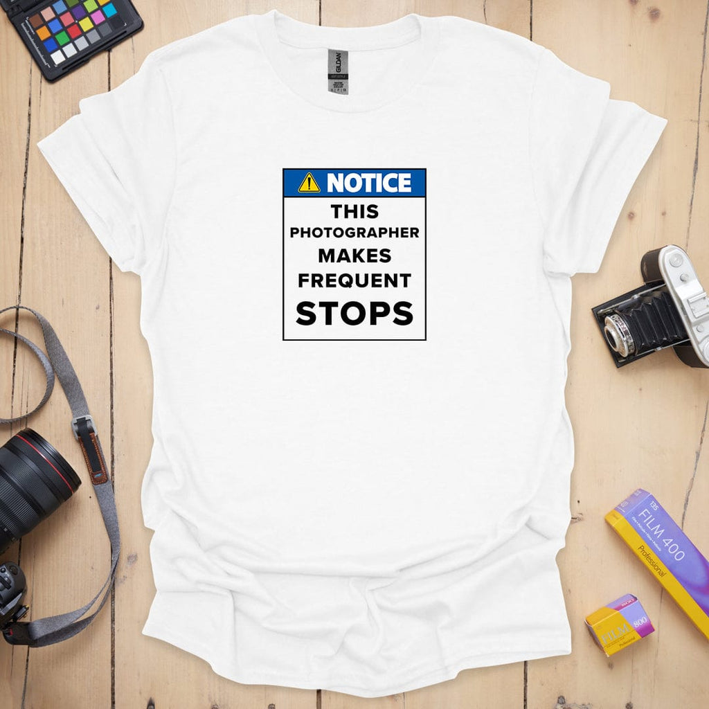 T-Shirt With Frequent Stops Road Sign Design
