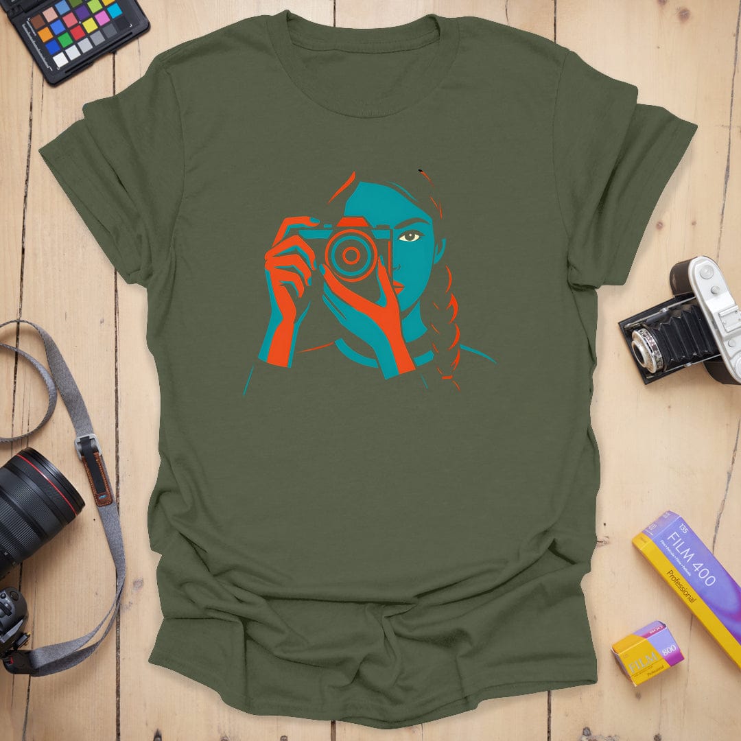 T-Shirt With Framed Shooter Graphic Design