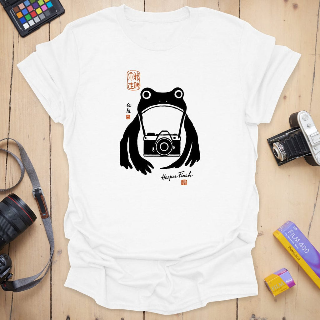 T-Shirt With Zen Frog Photographer Graphic