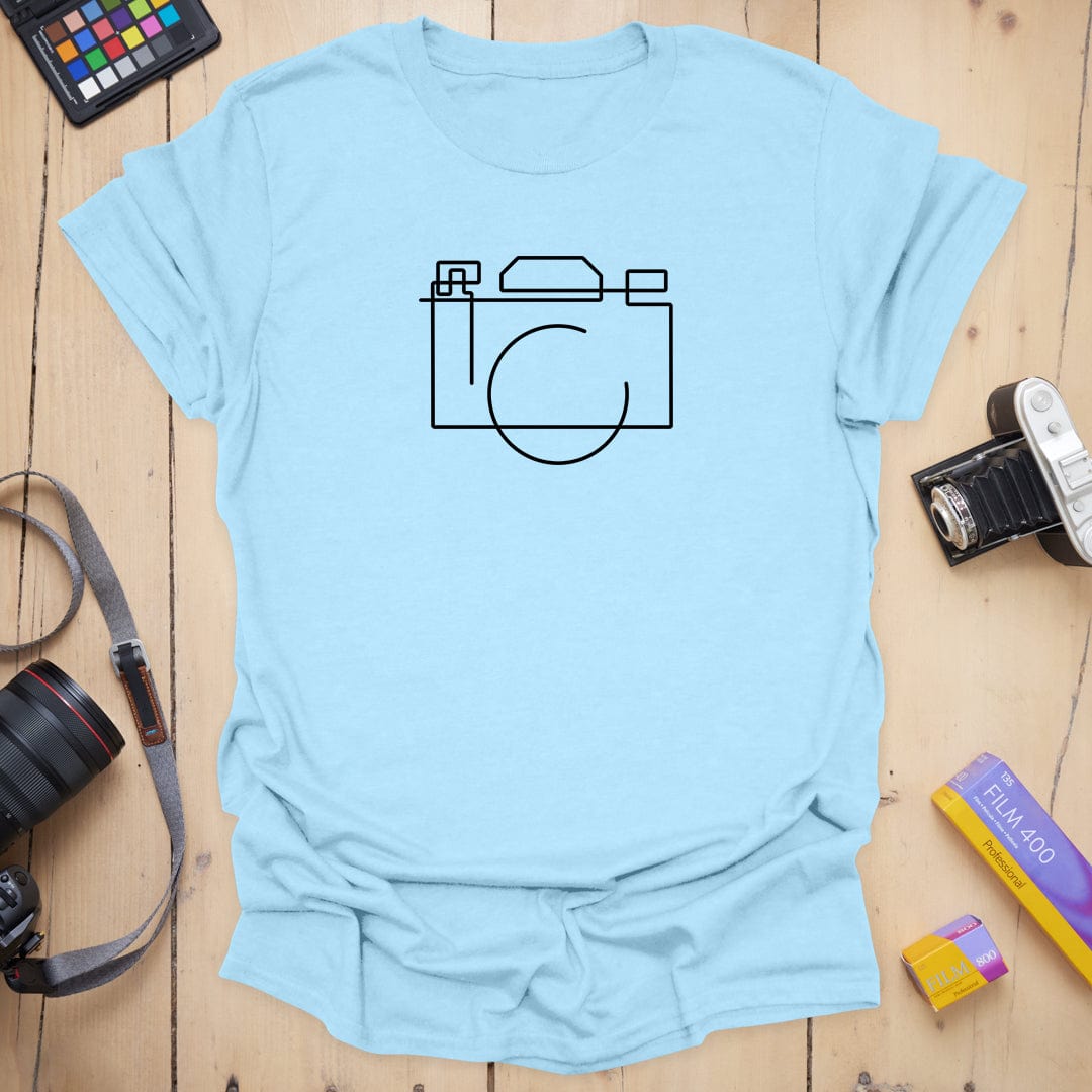 T-Shirt With Minimalist Camera Geometry Design