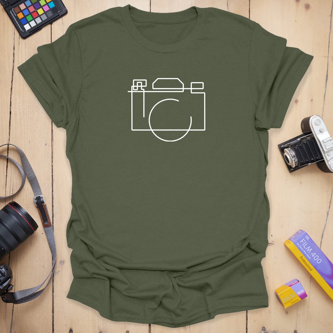 T-Shirt With Minimalist Camera Geometry Design