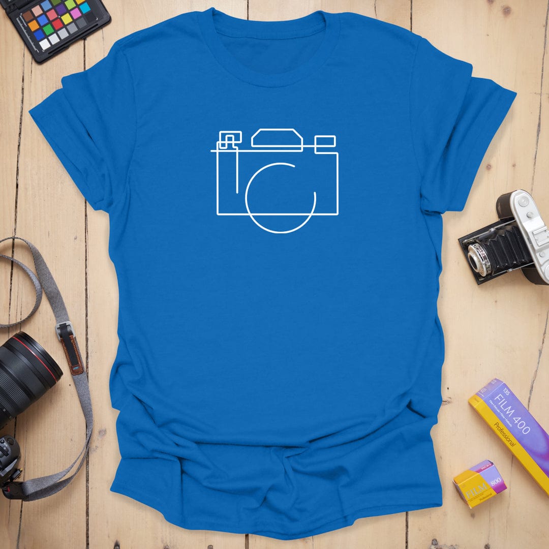 T-Shirt With Minimalist Camera Geometry Design