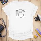 T-Shirt With Minimalist Camera Geometry Design