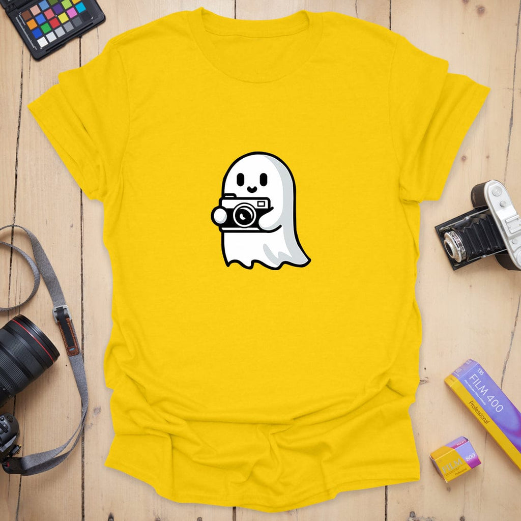 T-Shirt With Camera Ghost Graphic for Photo Lovers