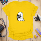 T-Shirt With Camera Ghost Graphic for Photo Lovers