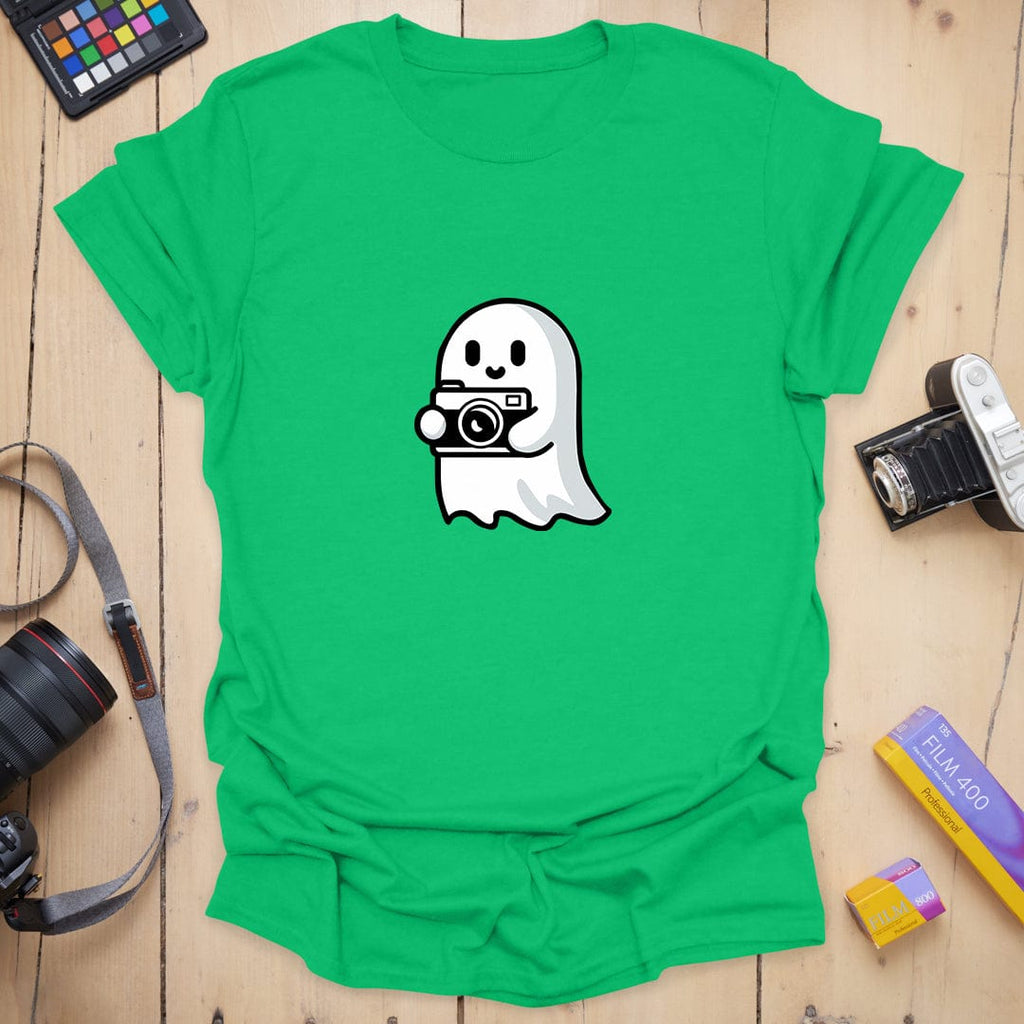 T-Shirt With Camera Ghost Graphic for Photo Lovers