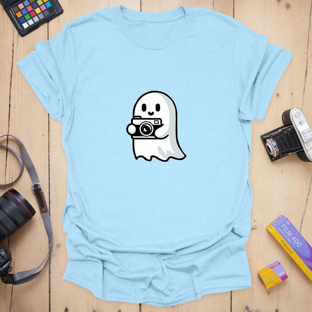 T-Shirt With Camera Ghost Graphic for Photo Lovers