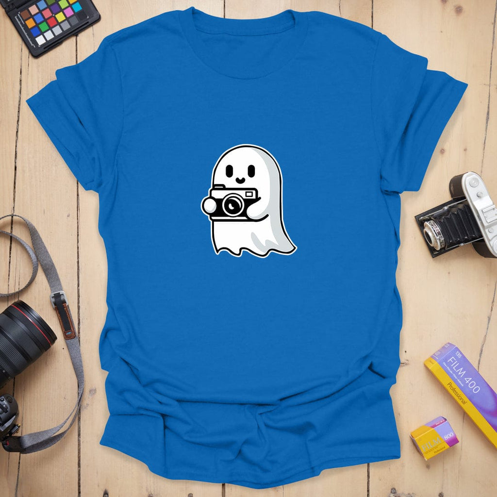 T-Shirt With Camera Ghost Graphic for Photo Lovers