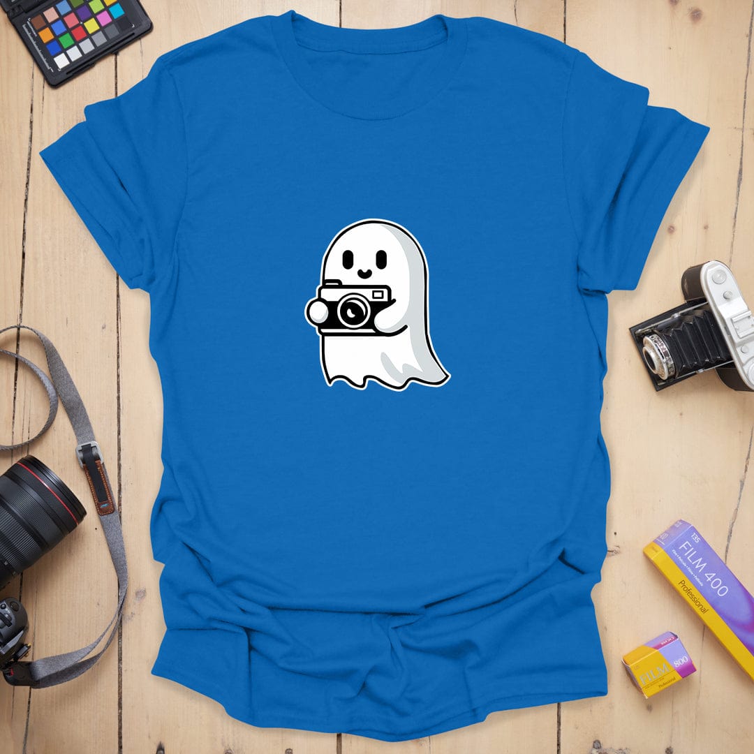 T-Shirt With Camera Ghost Graphic for Photo Lovers