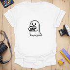 T-Shirt With Camera Ghost Graphic for Photo Lovers