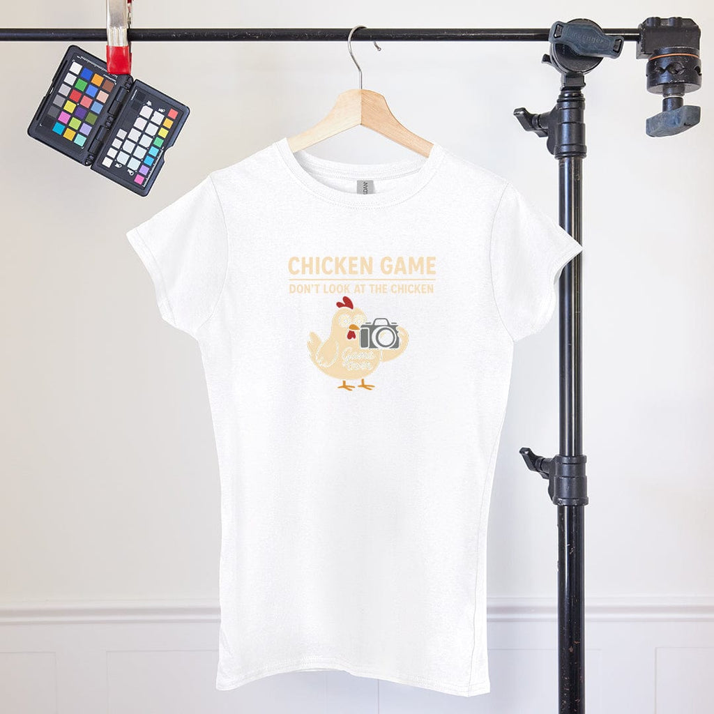 Women's T-Shirt With Game Over Chicken Camera Graphic