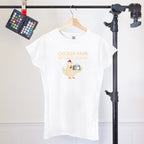 Women's T-Shirt With Game Over Chicken Camera Graphic