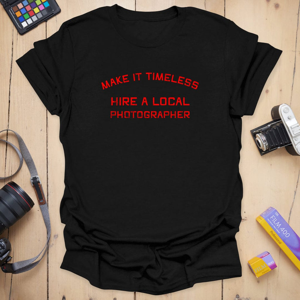 T-Shirt With Vintage Typography for Local Photography Fans