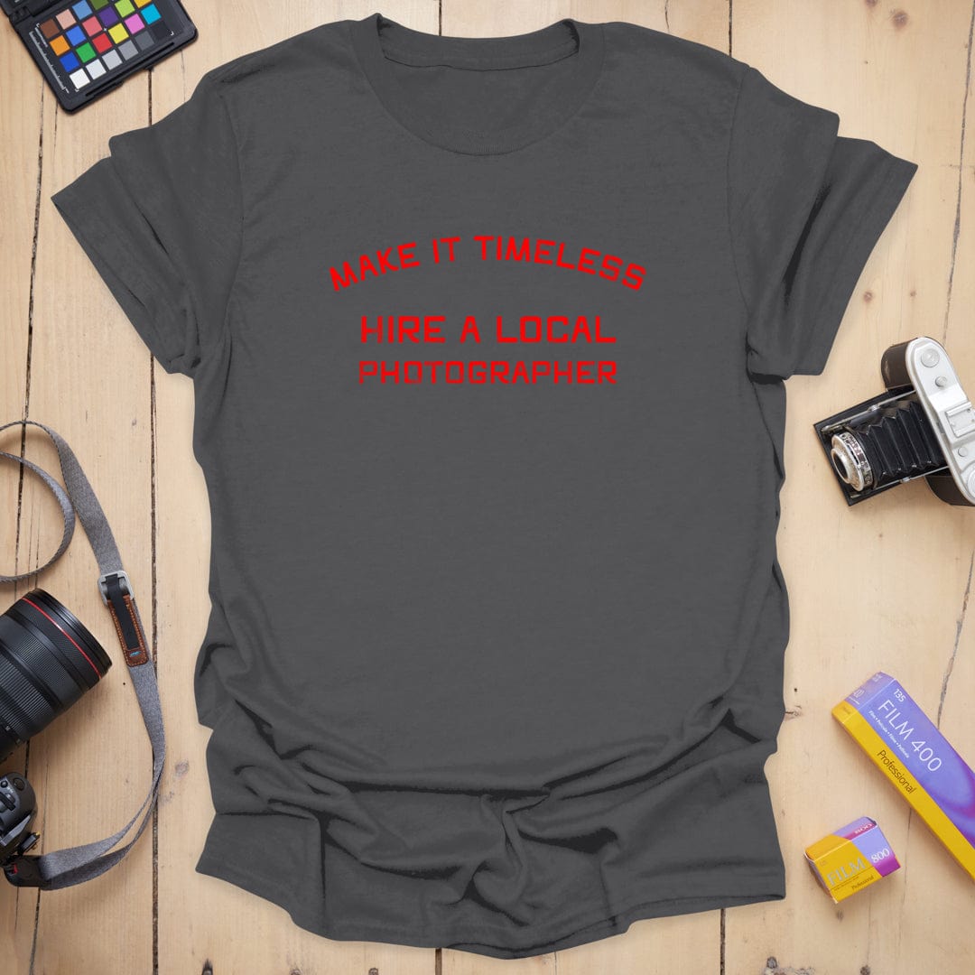 T-Shirt With Vintage Typography for Local Photography Fans