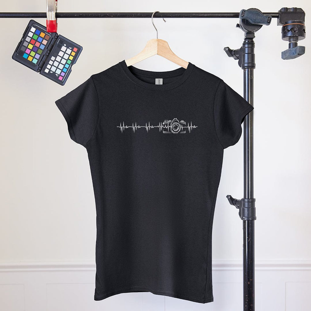 Women's T-Shirt With Heartbeat Camera Design