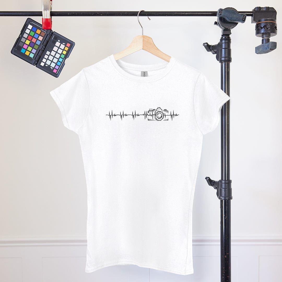 Women's T-Shirt With Heartbeat Camera Design