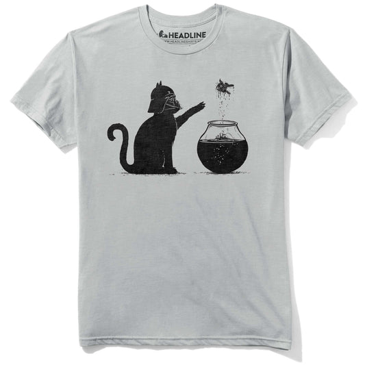 Men's All Too Easy Funny Artsy Graphic T-Shirt | Designer Cat Fish Darth Vader Tee | Solid Threads