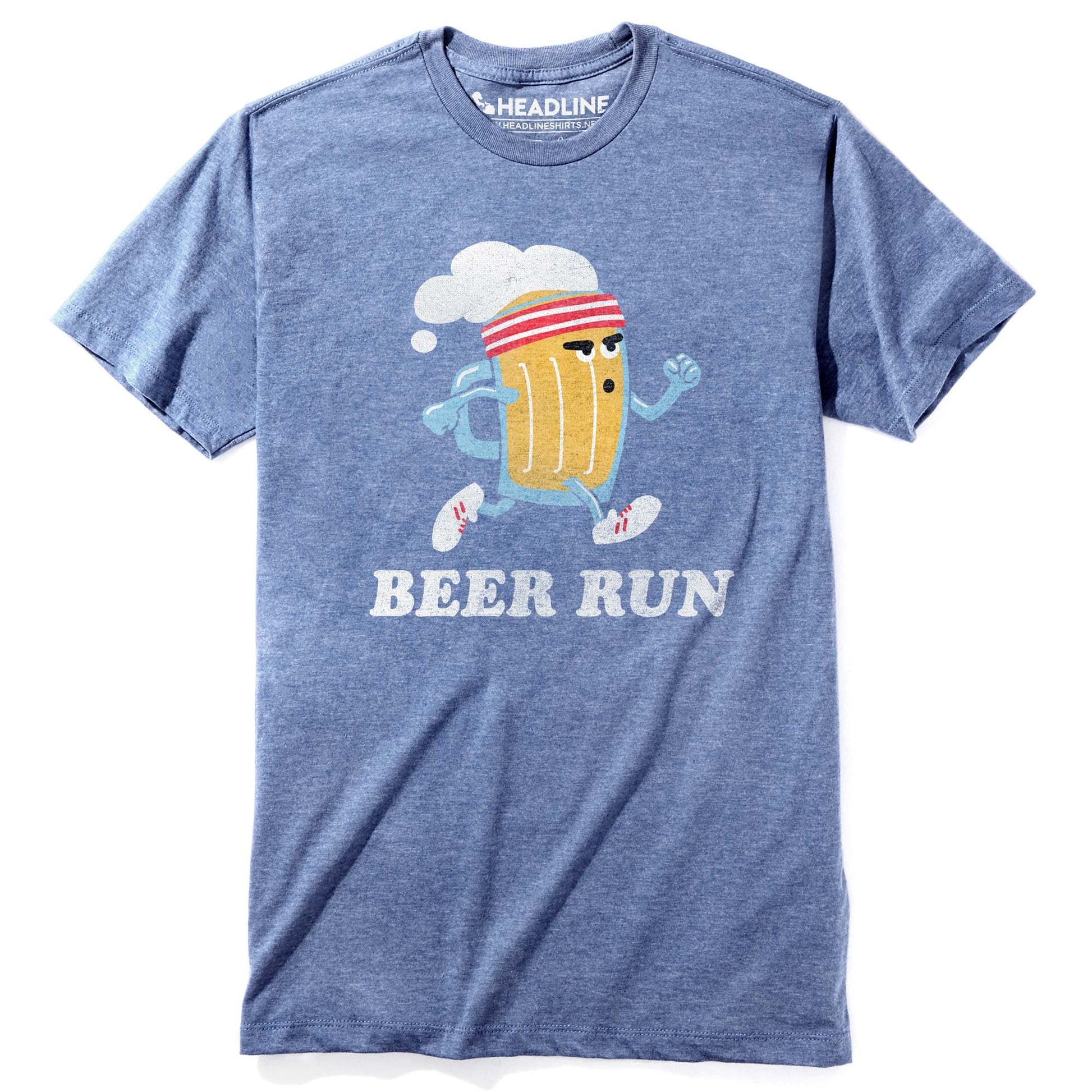 Men's Beer Run Funny Graphic T-Shirt | Vintage Mug Race  Tee | Solid Threads