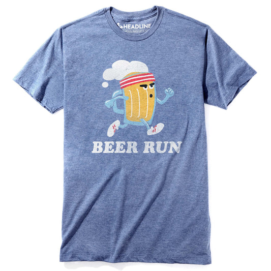Men's Beer Run Funny Graphic T-Shirt | Vintage Mug Race  Tee | Solid Threads